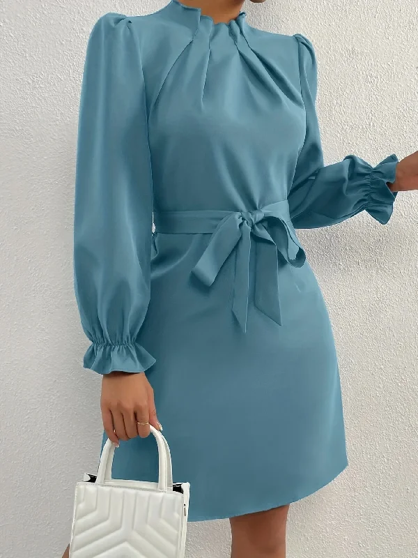 Mermaid - Style Women Dress with a Fitted Silhouette for Special Occasions Mermaid - Style Women Dress with a Fitted Silhouette for Special Occasions Sixsr Tucked Solid Dress, Elegant Mock Neck Lantern Sleeve Dress, Women's Clothing Mermaid - Style Women Dress with a Fitted Silhouette for Special Occasions Mermaid - Style Women Dress with a Fitted Silhouette for Special Occasions Sixsr Tucked Solid Dress, Elegant Mock Neck Lantern Sleeve Dress, Women's Clothing