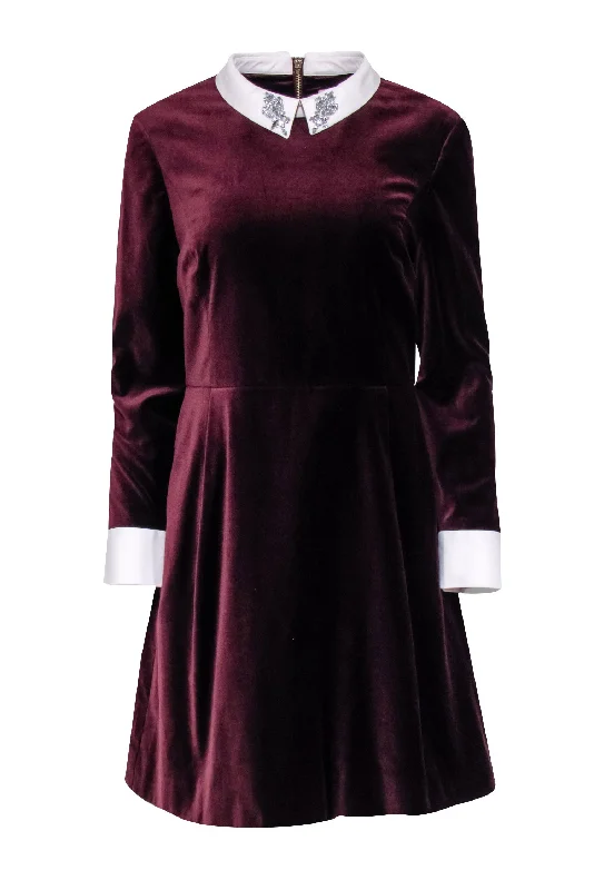 Ruffled Women Dress with Multiple Layers for a Playful and Girly Style Ruffled Women Dress with Multiple Layers for a Playful and Girly Style Ted Baker - Maroon Velvet A-Line Dress w/ Jeweled Peter Pan Collar Sz 10 Ruffled Women Dress with Multiple Layers for a Playful and Girly Style Ruffled Women Dress with Multiple Layers for a Playful and Girly Style Ted Baker - Maroon Velvet A-Line Dress w/ Jeweled Peter Pan Collar Sz 10