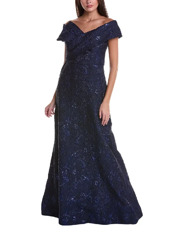 Empire Waist Women Dress to Accentuate the Bust and Conceal the Waist Empire Waist Women Dress to Accentuate the Bust and Conceal the Waist Teri Jon by Rickie Freeman Jacquard Gown