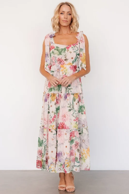 Velvet maxi dresses with long sleeves for winter weddingsAnita Maxi Dress | Blush Multi Floral Velvet maxi dresses with long sleeves for winter weddingsAnita Maxi Dress | Blush Multi Floral