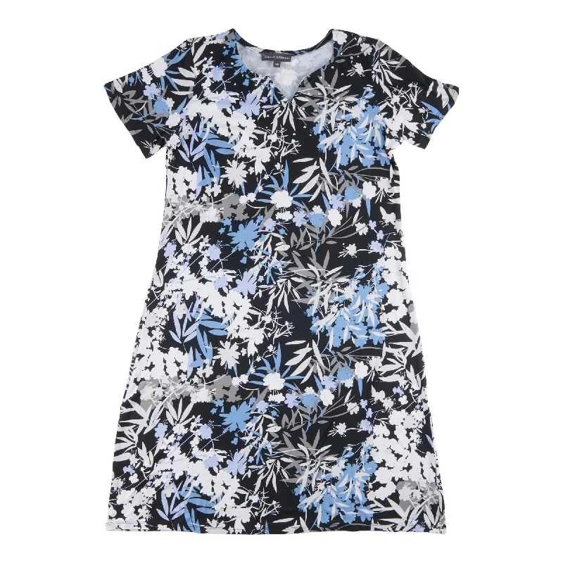 Classic Editions Women's Short Sleeve Floral Dress