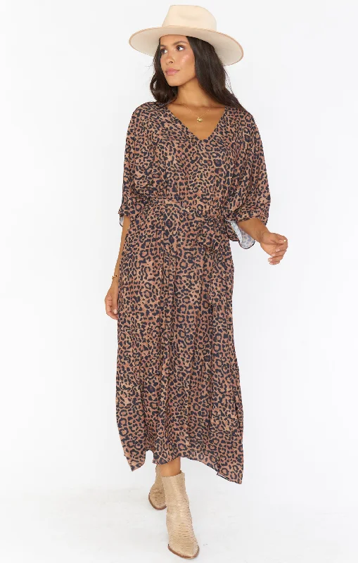 Satin maxi dresses with a high - low hem for a modern twistHana TruMu ~ Wild Cheetah Satin maxi dresses with a high - low hem for a modern twistHana TruMu ~ Wild Cheetah