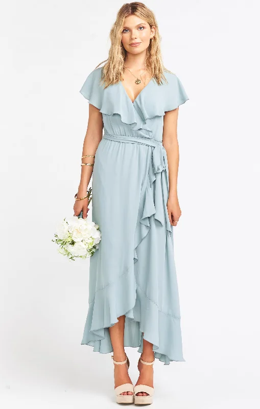 Maxi dresses with a paisley print for a classic and elegant styleJess Ruffle Midi Dress ~ Silver Sage Crisp Maxi dresses with a paisley print for a classic and elegant styleJess Ruffle Midi Dress ~ Silver Sage Crisp