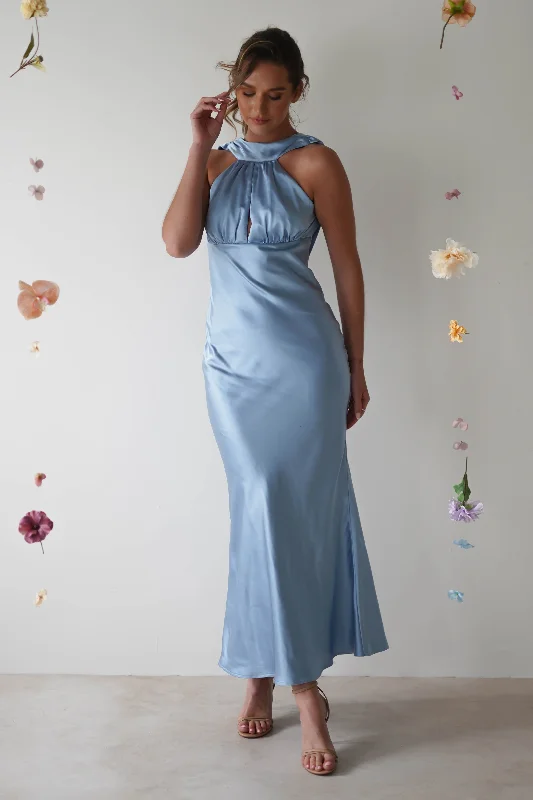 Maxi dresses with cold - shoulder cutouts for a trendy lookLauryn Halter Neck Maxi Dress | Light Blue Maxi dresses with cold - shoulder cutouts for a trendy lookLauryn Halter Neck Maxi Dress | Light Blue