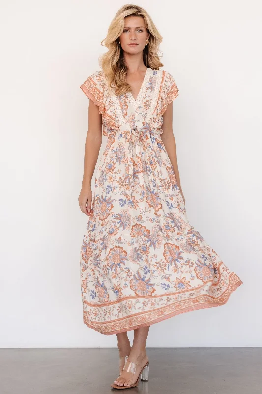 Strapless maxi dresses for a beachside vacationMaggie Maxi Dress | Cream Multi