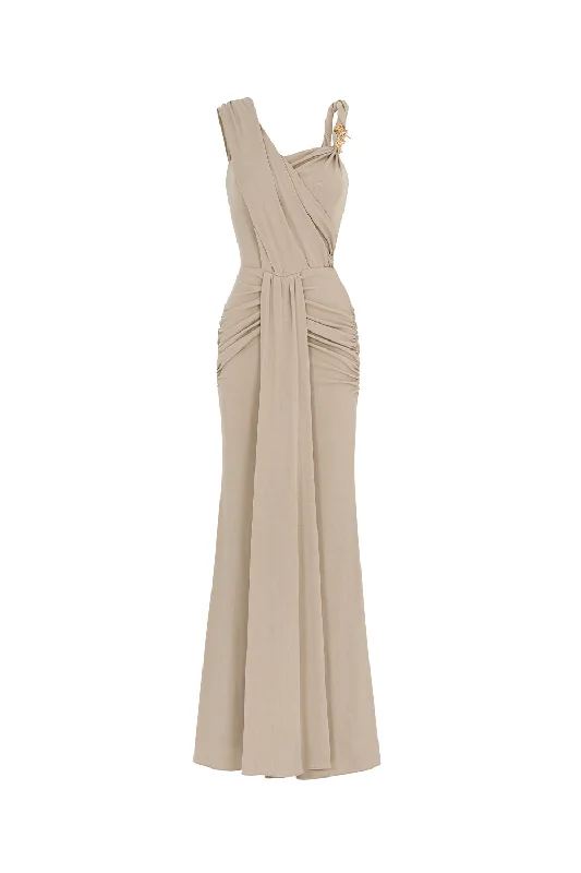 Maxi dresses with balloon sleeves for a vintage - inspired styleMajorie Sarong Twisted Spandex Ankle Length Dress Maxi dresses with balloon sleeves for a vintage - inspired styleMajorie Sarong Twisted Spandex Ankle Length Dress