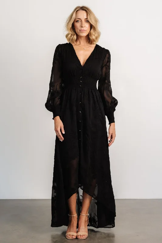 Linen maxi dresses for a breathable and lightweight summer optionMayfair High Low Maxi Dress | Black Linen maxi dresses for a breathable and lightweight summer optionMayfair High Low Maxi Dress | Black