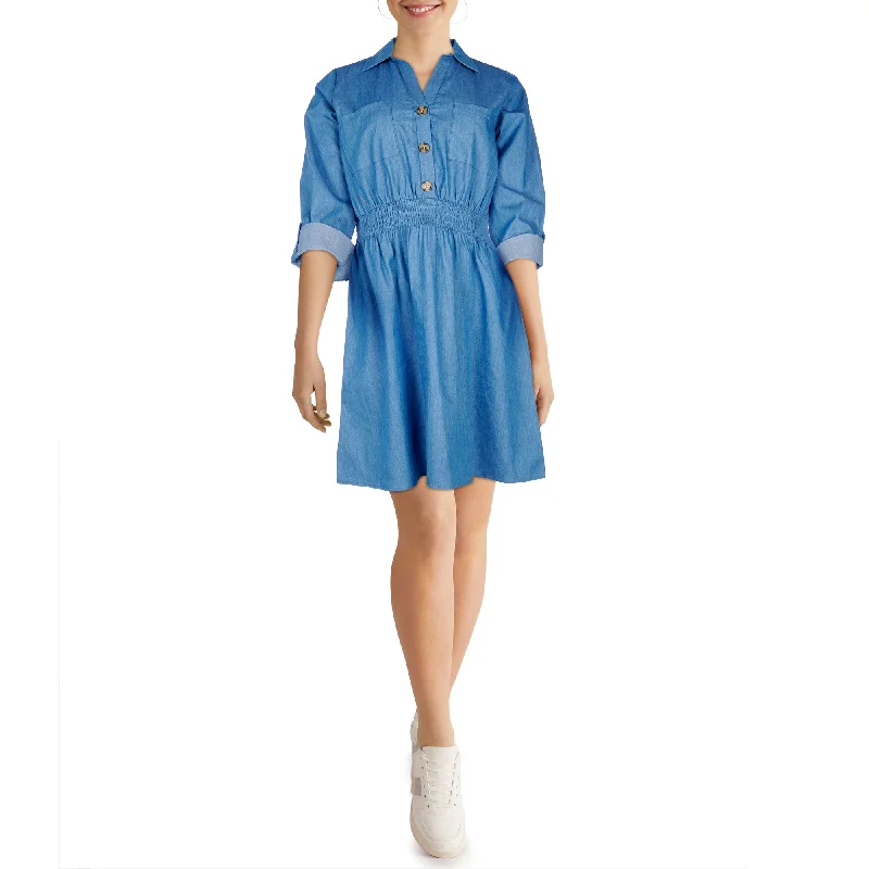 mySTYLE Women's Street Smart Pocket Denim Dress