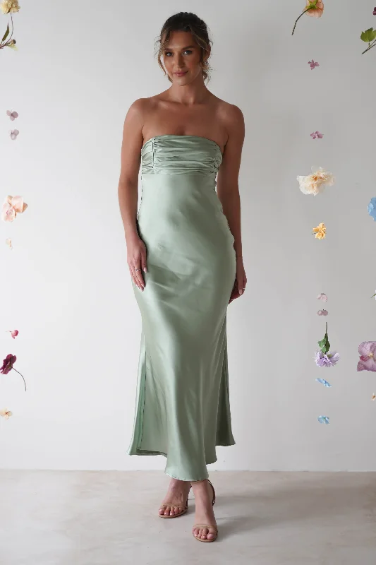Linen maxi dresses for a breathable and lightweight summer optionRochelle Soft Satin Maxi Dress | Sage Green Linen maxi dresses for a breathable and lightweight summer optionRochelle Soft Satin Maxi Dress | Sage Green
