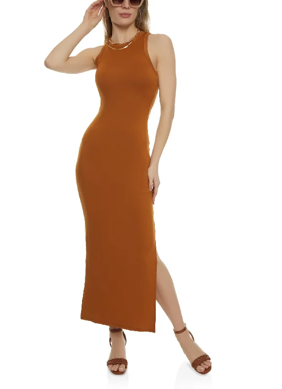 Metallic maxi dresses for a glamorous New Year's Eve partyBasic Side Slit Maxi Tank Dress Metallic maxi dresses for a glamorous New Year's Eve partyBasic Side Slit Maxi Tank Dress