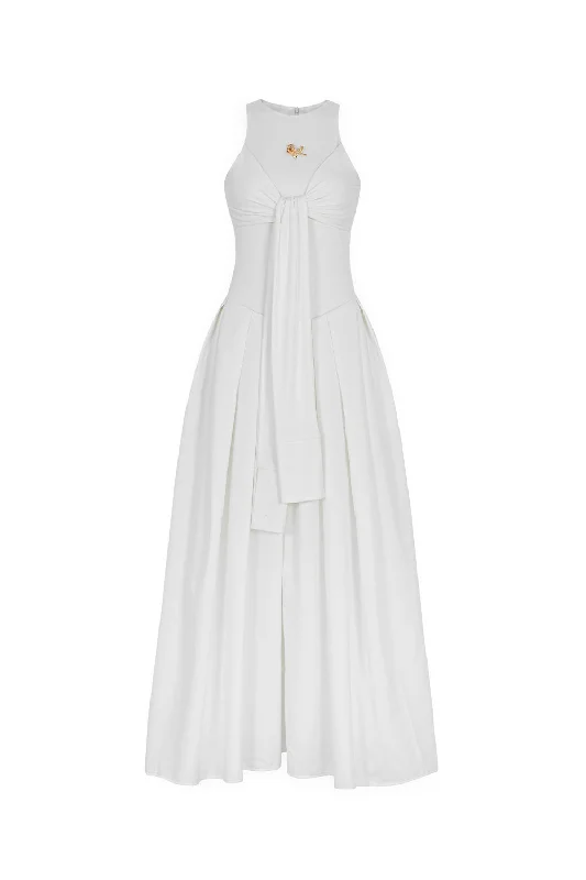 Maxi dresses with a wrap - around style for a customizable fitTrixie A-line Cold Shoulder Sleeved Cotton Jersey Ankle Length Dress Maxi dresses with a wrap - around style for a customizable fitTrixie A-line Cold Shoulder Sleeved Cotton Jersey Ankle Length Dress