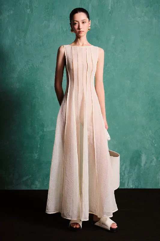 Maxi dresses with fringe trim for a bohemian vibeVirginia A-line Ribbed Organza Maxi Dress Maxi dresses with fringe trim for a bohemian vibeVirginia A-line Ribbed Organza Maxi Dress