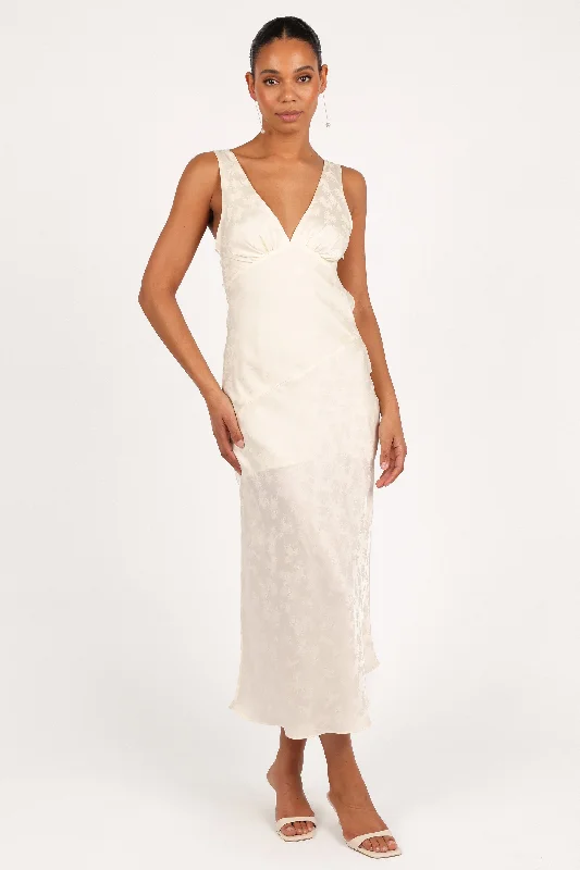 Midi dresses with pom - pom trims for a playful and festive lookBillie Midi Dress - Ivory Midi dresses with pom - pom trims for a playful and festive lookBillie Midi Dress - Ivory