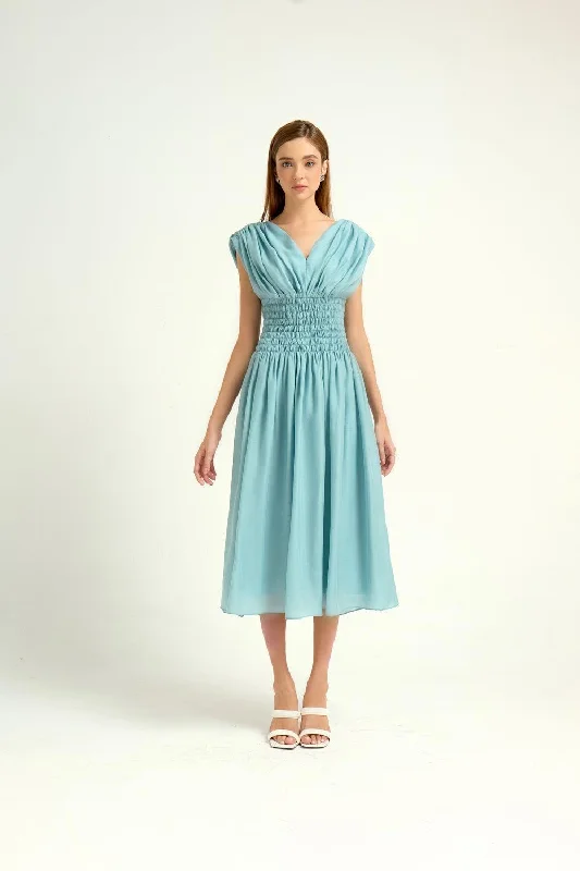 Midi dresses with tassel accents for a bohemian and free - spirited styleBoral Swing V-Neck Cotton Silk Midi Dress Midi dresses with tassel accents for a bohemian and free - spirited styleBoral Swing V-Neck Cotton Silk Midi Dress