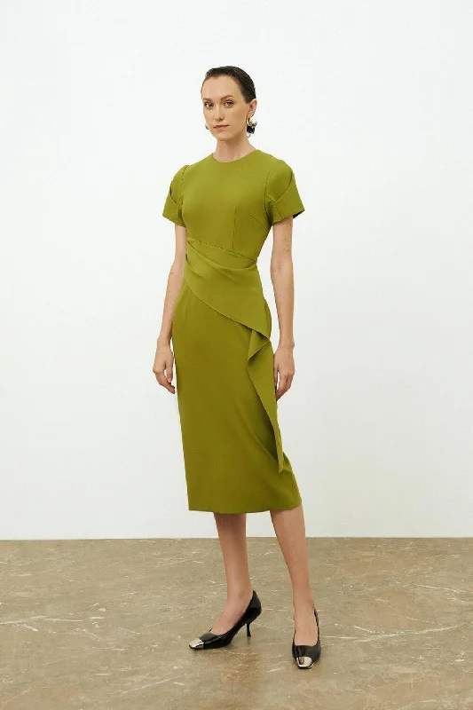 Midi dresses with off - the - shoulder necklines for a flirty lookElla Ruffle Flap Dress