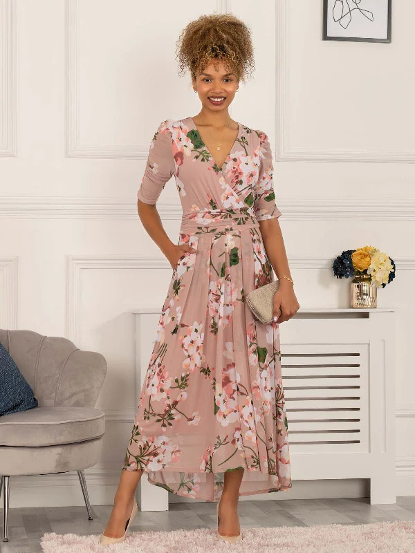 Midi dresses with pleated bodices for a classic and tailored lookGavina Ruched Sleeve Mesh Maxi Dress, Dusty Pink Midi dresses with pleated bodices for a classic and tailored lookGavina Ruched Sleeve Mesh Maxi Dress, Dusty Pink