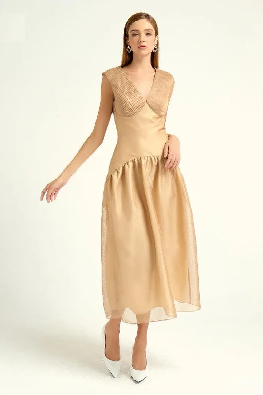 Midi dresses with empire waists for a flattering maternity optionGlimmer Drop Waist Sleeveless Mesh Sheer Midi Dress Midi dresses with empire waists for a flattering maternity optionGlimmer Drop Waist Sleeveless Mesh Sheer Midi Dress