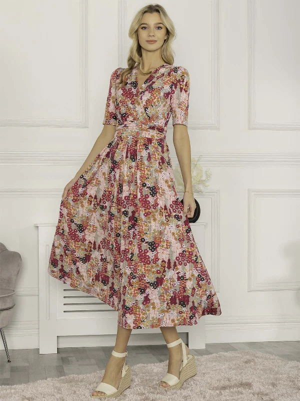 Midi dresses with cotton - blend materials for everyday comfortJolie Moi Akayla Printed Jersey Maxi Dress, Orange Multi Midi dresses with cotton - blend materials for everyday comfortJolie Moi Akayla Printed Jersey Maxi Dress, Orange Multi