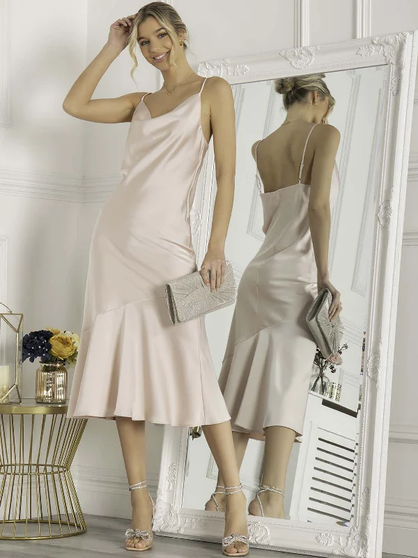 Midi dresses with sheer panels for a touch of allureJolie Moi Alaysha Cowl Neck Satin Dress, Dusty Pink Midi dresses with sheer panels for a touch of allureJolie Moi Alaysha Cowl Neck Satin Dress, Dusty Pink