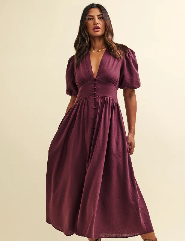 Midi dresses with bow accents for a sweet and charming lookPlum Starlight Midi Dress Midi dresses with bow accents for a sweet and charming lookPlum Starlight Midi Dress