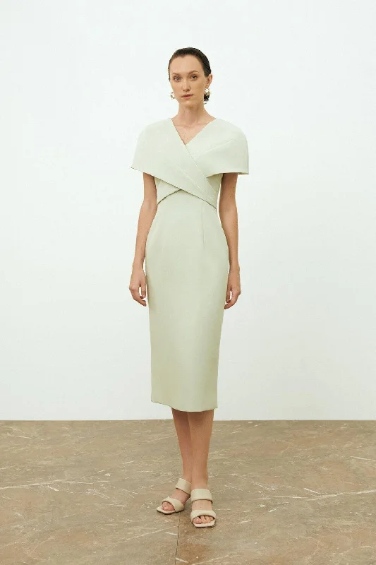 Midi dresses with belted waists to accentuate the figureRenata Cape Sleeves Dress