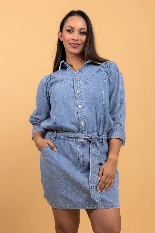 Grayson Denim Shirt Dress Blue