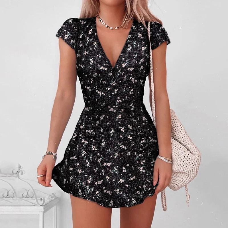 Animal print mini dresses for a bold statementFashionSierra - Floral Print Wrap Short Sleeve V Neck High Waist Mini Dress Animal print mini dresses for a bold statementFashionSierra - Floral Print Wrap Short Sleeve V Neck High Waist Mini Dress