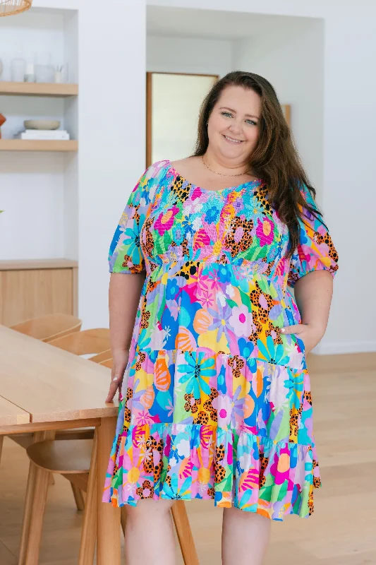 Peri Party Dress in Floral Fancy by Kasey Rainbow