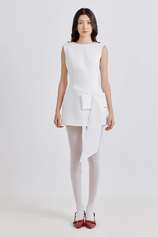 Mini dresses with pleated skirts for a classic lookRigel A-line Extended Flap Poly Organza Mini Dress Mini dresses with pleated skirts for a classic lookRigel A-line Extended Flap Poly Organza Mini Dress