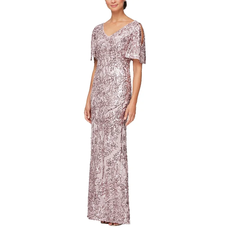 Alex Evenings 8196611 Long Formal Sequins Dress