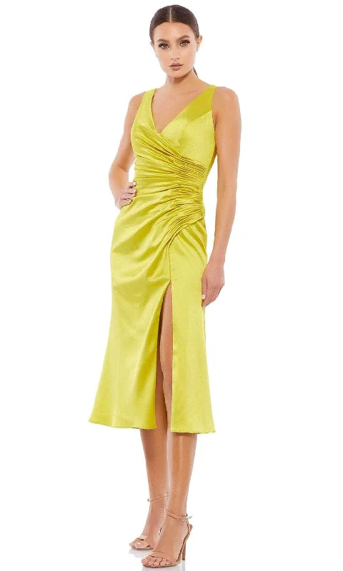 Cocktail dresses with a one - piece design and a statement bowIeena Duggal 26625 - Sleeveless Surplice Bodice Tea-Length Dress Cocktail dresses with a one - piece design and a statement bowIeena Duggal 26625 - Sleeveless Surplice Bodice Tea-Length Dress