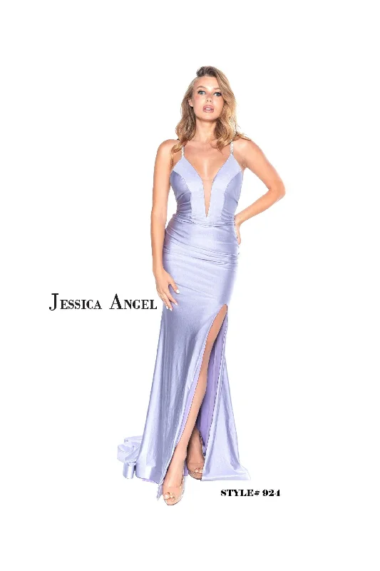 Bodycon dress made of satin for a luxurious feel​Jessica Angel Formal Spaghetti Strap Long Gown 924