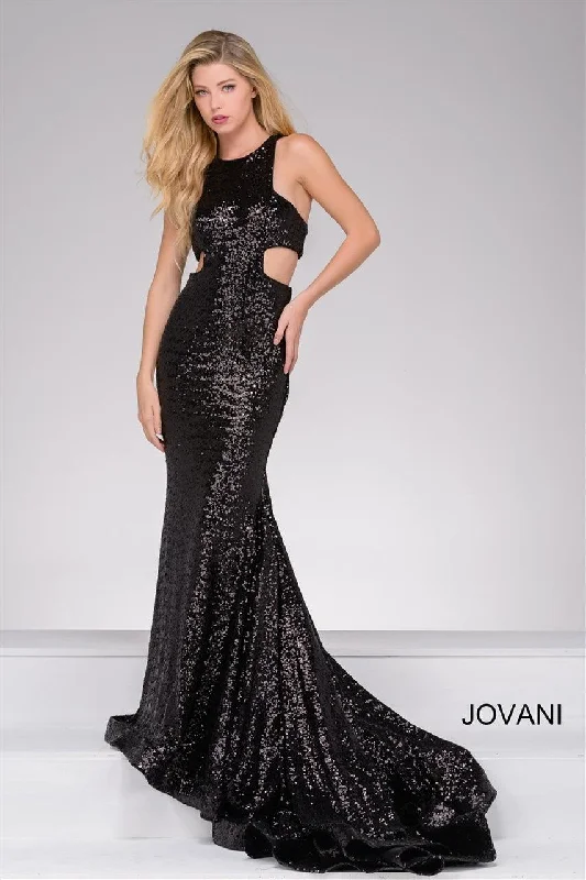 Bodycon dress with a one - shoulder designJovani 48334 Cut Out Sequined Long Prom Dress Bodycon dress with a one - shoulder designJovani 48334 Cut Out Sequined Long Prom Dress