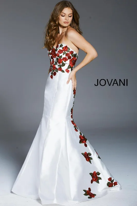 Bodycon dress with a one - shoulder designJovani 48122 Floral Embroidered Mermaid Prom Dress Bodycon dress with a one - shoulder designJovani 48122 Floral Embroidered Mermaid Prom Dress
