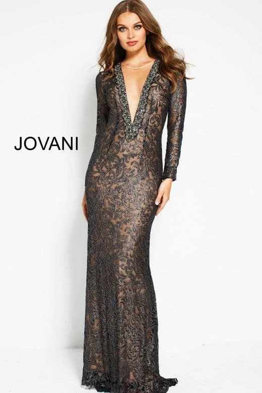 Bodycon dress for a cocktail party​Jovani 54989 Formal Long Sleeve Evening Dress
