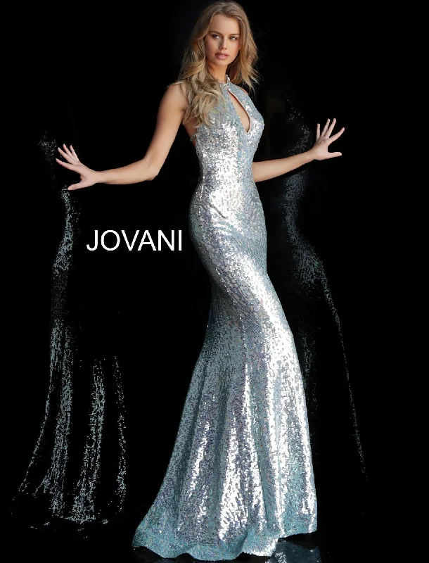 Bodycon dress with a one - shoulder designJovani 64182 Long Halter Sequined Prom Gown Bodycon dress with a one - shoulder designJovani 64182 Long Halter Sequined Prom Gown