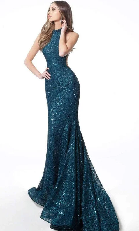 Bodycon dress with a lace - up front​Jovani 64522 Long Fitted Prom Dress