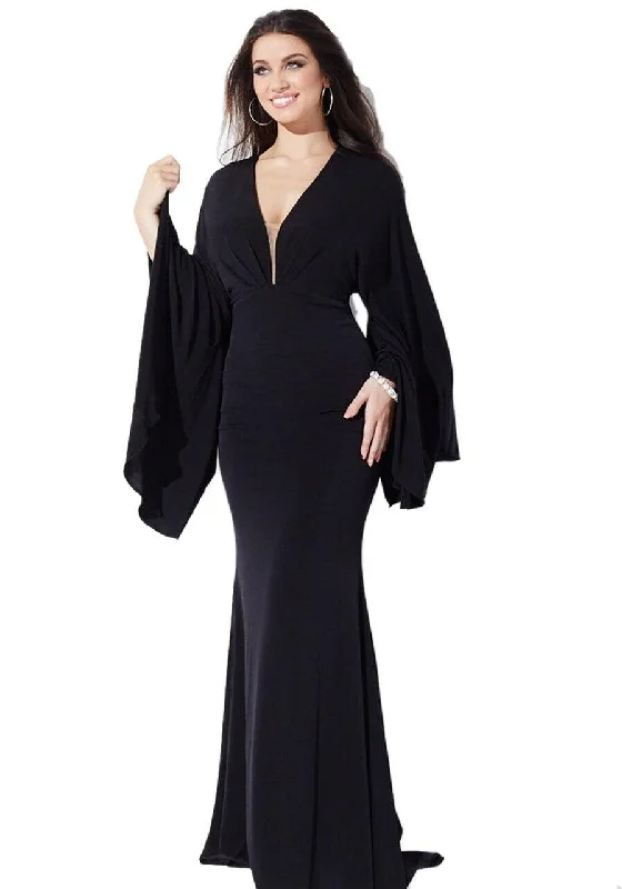 Bodycon dress with a ruched design for added texture​Jovani 29303 Long Formal Dress