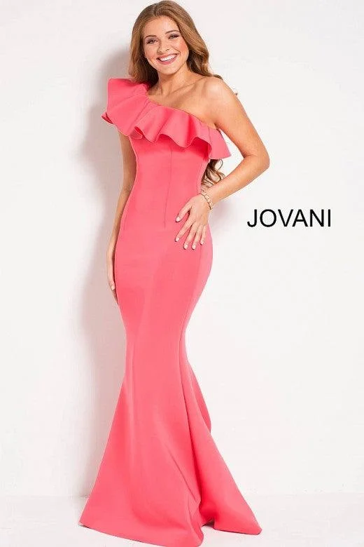 Bodycon dress with a halter neck​Jovani 51274 Long Formal One Shoulder Prom Dress