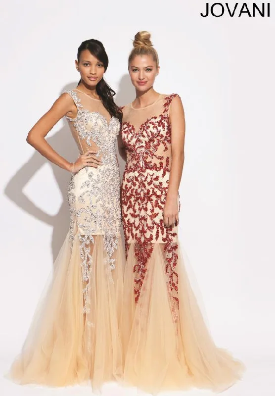 Bodycon dress with a wrap - around style​Jovani 926 Long Prom Fitted Dress