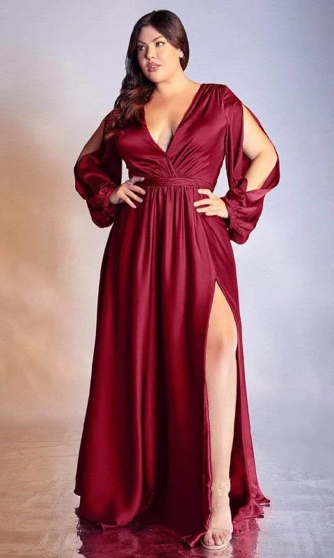 Plaid wedding guest dresses in muted colors for a fall weddingLadivine 7475C - V Neck High Slit Long Evening Dress Plaid wedding guest dresses in muted colors for a fall weddingLadivine 7475C - V Neck High Slit Long Evening Dress