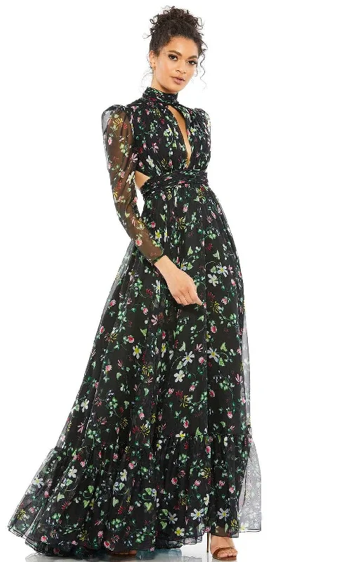 Embroidered wedding guest dresses in earthy tones for a rustic weddingMac Duggal Evening - 67942D High Neck Floral Evening Dress Embroidered wedding guest dresses in earthy tones for a rustic weddingMac Duggal Evening - 67942D High Neck Floral Evening Dress