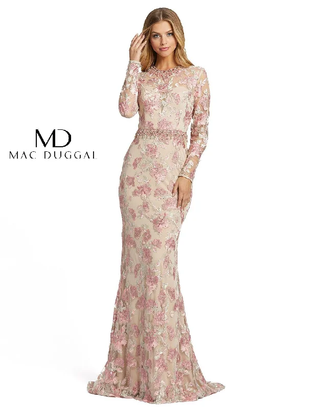 Wrap - style wedding guest dresses with bow accentsMac Duggal Fitted Long Sleeve Evening Formal Dress Wrap - style wedding guest dresses with bow accentsMac Duggal Fitted Long Sleeve Evening Formal Dress
