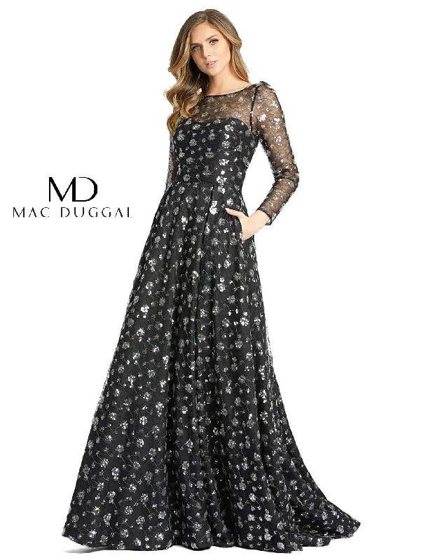 Wedding guest dresses with abstract prints and long trainsMac Duggal 12360 Long Sleeve Formal Dress Wedding guest dresses with abstract prints and long trainsMac Duggal 12360 Long Sleeve Formal Dress