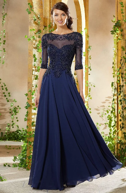 MGNY By Mori Lee - 71908 Bead Embroidered Chiffon A-line Gown