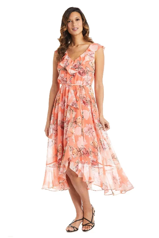 Wedding guest dresses with tassel - adorned belts and A - line skirtsR&M Richards 7804 High Low Print Chiffon Dress Sale Wedding guest dresses with tassel - adorned belts and A - line skirtsR&M Richards 7804 High Low Print Chiffon Dress Sale
