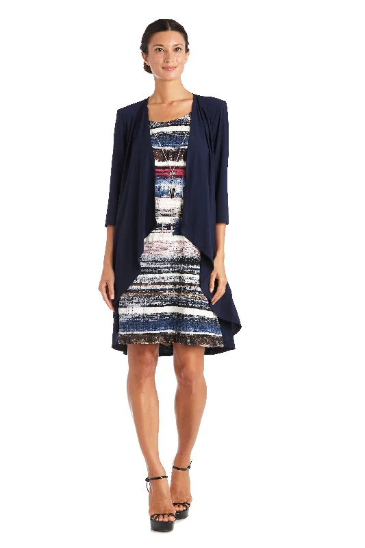 Ruffled cocktail dresses with a knee - length hem for a feminine appealR&M Richards 7179 Short Mother Of The Bride Dress