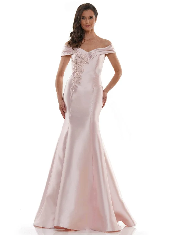 Mini wedding guest dresses with glittery accents for a trendy lookRina Di Montella - RD2602 Embellished Folded Off-Shoulder Mermaid Gown Mini wedding guest dresses with glittery accents for a trendy lookRina Di Montella - RD2602 Embellished Folded Off-Shoulder Mermaid Gown
