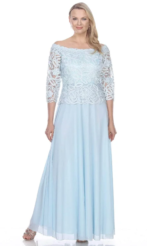 Wedding guest dresses with belted waists and knee - length skirtsSoulmates 1614 - Off Shoulder 3/4 Sleeve Evening Gown Wedding guest dresses with belted waists and knee - length skirtsSoulmates 1614 - Off Shoulder 3/4 Sleeve Evening Gown