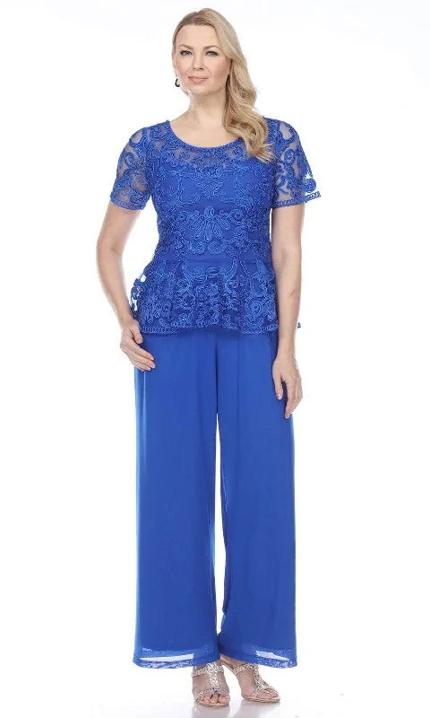 Soulmates 1902 - Peplum Short Sleeve Top W/ Special Occasion Pants Set